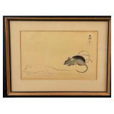 Ogata Korin Three Mice Japanese Woodblock Print