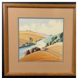 WPA Style Signed Watercolor Painting