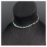 Navajo Sterling Turquoise Bench Bead Necklace