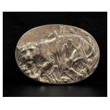 Art Nouveau Sterling Silver Tiger Brooch