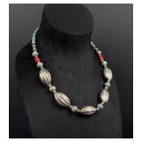 Navajo Sterling Turquoise Bench Bead Necklace