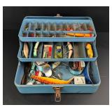 Antique Fishing Tackle Box & Contents