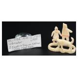 Alaskan Inuit Eskimo Carved Ivory Family