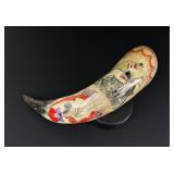 Mexican Carved Steer Horn Drinking Cup