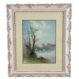 M. DeGraff Pastel Landscape Drawing