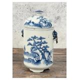 Chinese White and Blue Porcelain Ginger Jar
