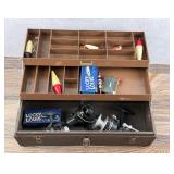 Vintage Fishing Tackle Box and Contents