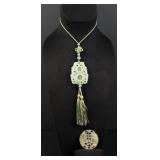 Chinese Nephrite Jade Pendant and Necklace