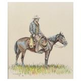 Olaf Wieghorst Cowboy on Horseback Painting