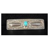 Navajo Sterling Silver Turquoise Bar Brooch