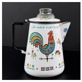 Berggren Enamel Rooster Coffee Pot