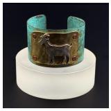 Copper and Brass Goat Bracelet