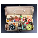 Vintage Fishing Tackle Box and Contents