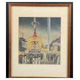 Tomikichiro Tokuriki Gion Festival Woodblock Print