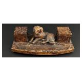 Black Forest German Dog Inkwell Pen Stand