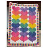 Rainbow Heart Patch Quilt