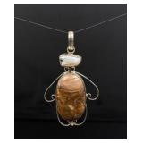 Sterling Silver Fossil Pearl Pendant