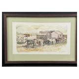 Western Ranch Landscape Watercolor