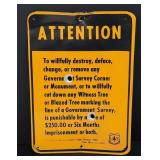 USFS US Forest Service Survey Marker Sign