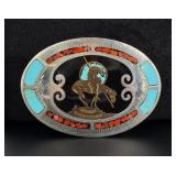 Johnson & Held Inlay End of Trail Belt Buckle