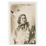 Hollow Horn Bear Indian RPPC Postcard