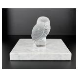 Lalique France Crystal Chouette Owl Paperweight