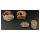 Collection of Western Cowboy Belts and Buckles
