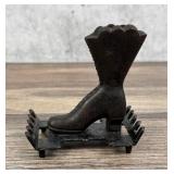 Victorian Cast Iron Boot Match Holder Striker
