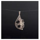Navajo Sterling Silver Onyx Pendant