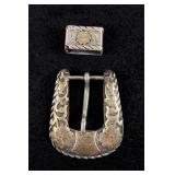 John McCabe Sterling Silver 10K Gold Belt Buckle