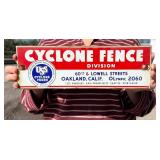 Cyclone Fence Oakland California Porcelain Sign