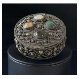 Moorish Sajai Semi Precious Stone Snuff Box