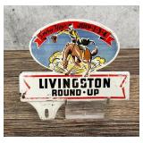 Livingston Montana Round Up License Plate Topper