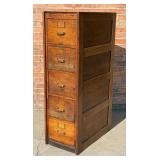 Oak Library Bureau Sole Makers File Cabinet