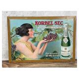 1910s Korbel Sec California Champagne Tin Sign