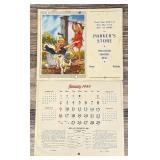 1949 Parkers Store Power Montana Calendar
