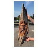 Montana Cottonwood Carving Indian Man