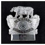 California Auxiliary Policeman Police Hat Badge