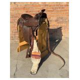 Fred Mueller Denver Colorado Tooled Leather Saddle