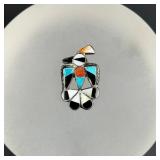 Zuni Sterling Silver Inlaid Thunderbird Brooch