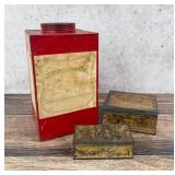 Group of Tea and Match Tins Boxes