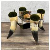 Steer Horn Pin Cushion Sewing Trinket Box