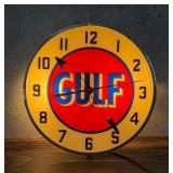Gulf Oil Gas Lighted Pam Bubble Clock