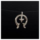Navajo Sterling Silver Naja Squash Blossom Pendant