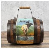 Elk Painted Oak Beer Keg