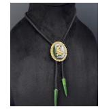Alaskan Gold Miner Jade Bolo Tie