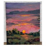 William Hawkins Desert Sundown Oil Painting