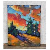 William Hawkins Summer Red Skies Oil Painting