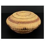 Washoe Native American Indian Lidded Basket