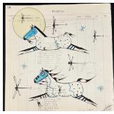 Kenny Miller Crow Creek Ledger Art Painting